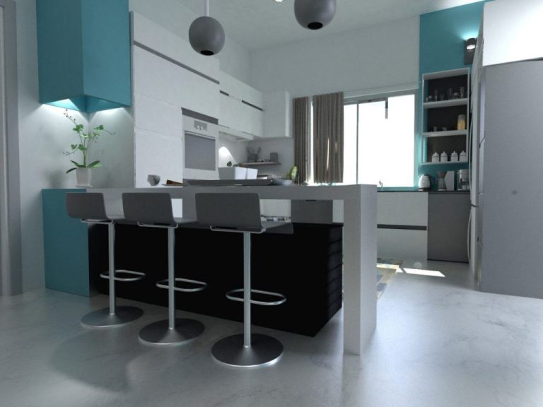 تصميم وتنفيذ غرفة معيشة في شقة نموذجية مجمع الشعب السكني