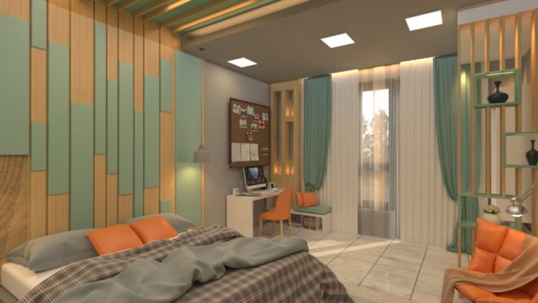 تصميم غرفة نوم مفردة مودرن في منطقة الوزيرية