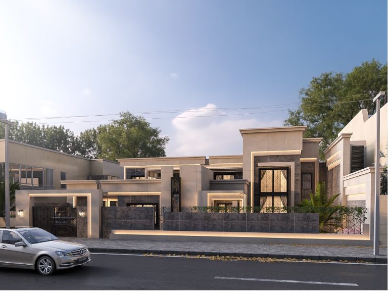 تصميم واجهه بيت سكني في المنصور