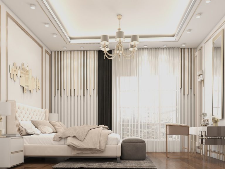 تصميم غرفة نوم مزدوجة نيو كلاسك في منطقة العرصات