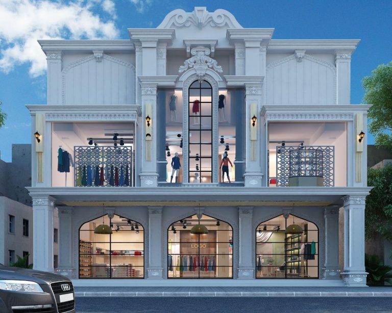 تصميم بناية تجارية في شارع فلسطين