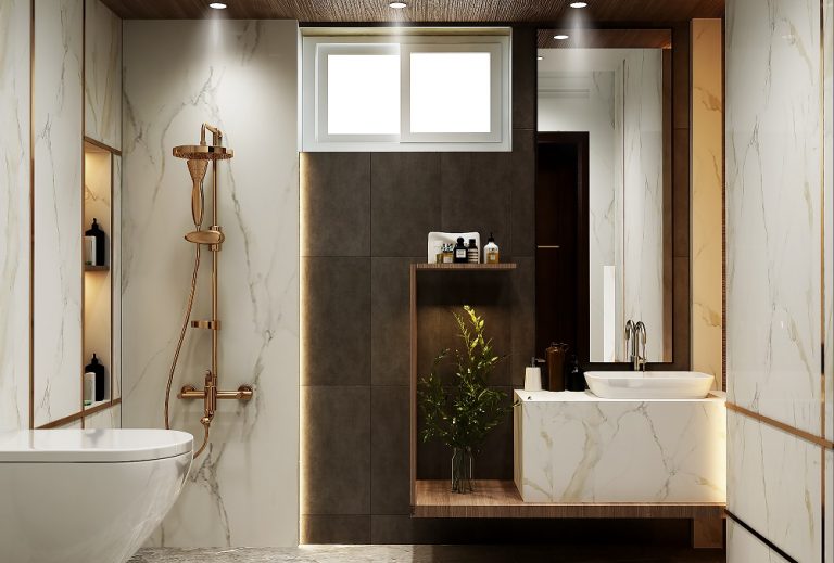 تصميم وتنفيذ حمام في منطقة زيونة