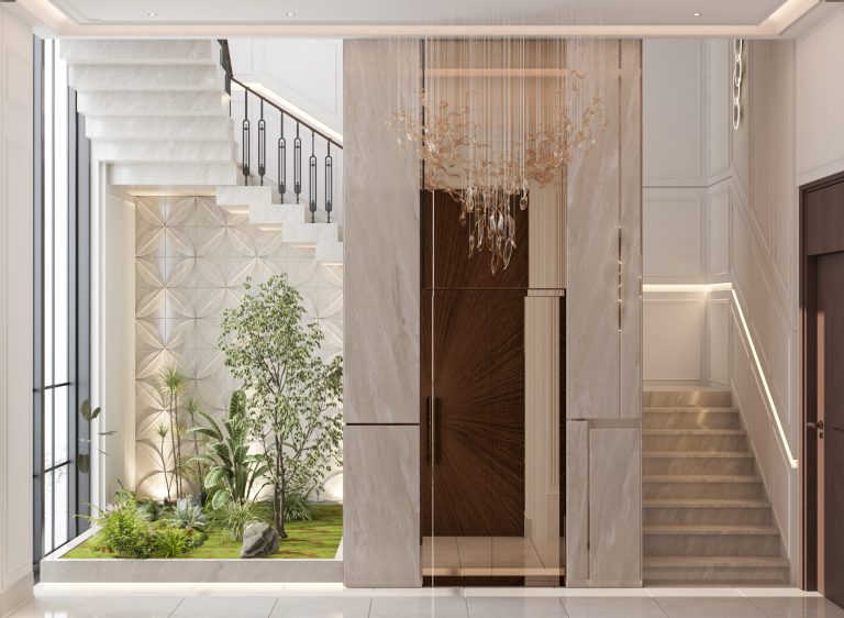 تصميم وتنفيذ درج منزل في الدورة